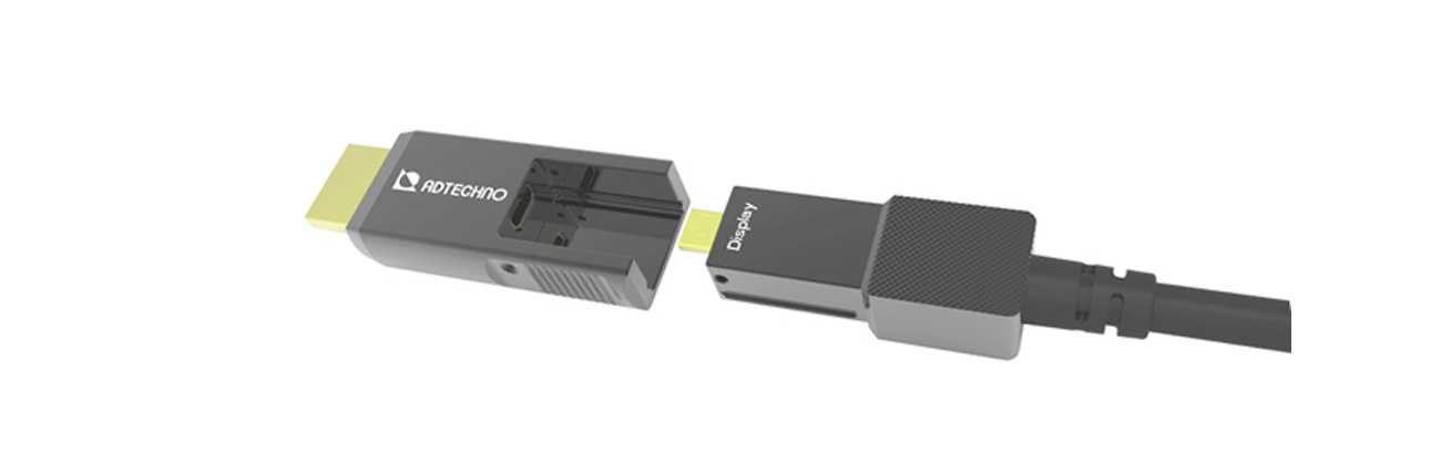 AHG-xxxM | 18Gbpsフルスペック対応高強度光ファイバ脱着式HDMI