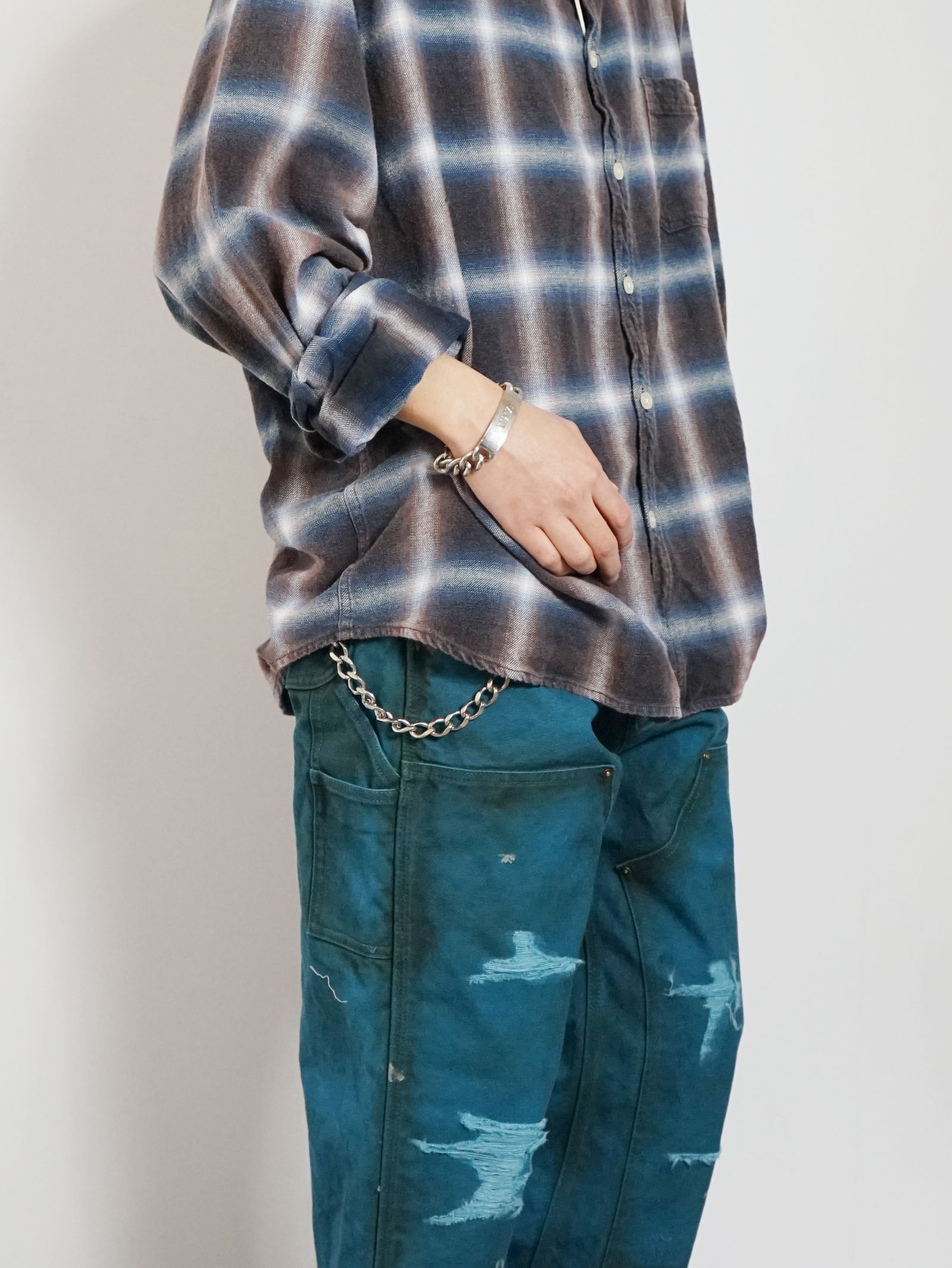 KAMIYA - BLEACHED CHECK SHIRT - ブリーチ加工チェックシャツ