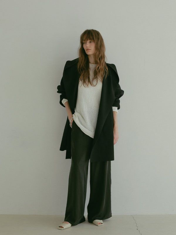 ETRE TOKYO - ダブルフェイスニットフーディーコート - BLACK | ADDICT