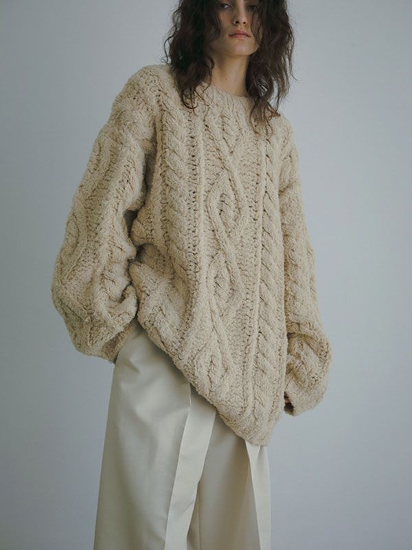 ETRE TOKYO - フェザーヤーンケーブルハンドニットプルオーバー