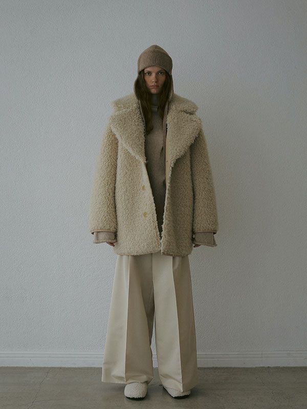 ETRE TOKYO - リバーシブルムートンミドルコート - BEIGE | ADDICT WEB