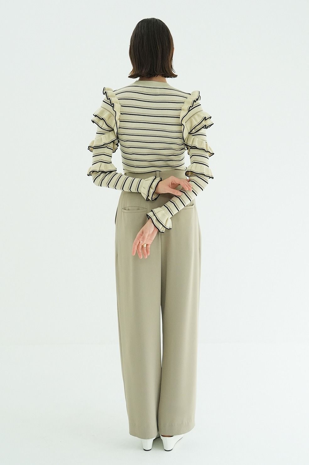 CLANE - フリルスリーブニットトップス - FRILL SLEEVE KNIT TOPS