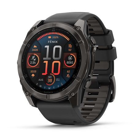 Garmin fenix 8 Sapphire 51mm GPS Smartwatch, Carbon Gray DLC TT