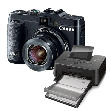 Canon PowerShot G16 Digital Camera w/Canon Selphy CP910 Wireless