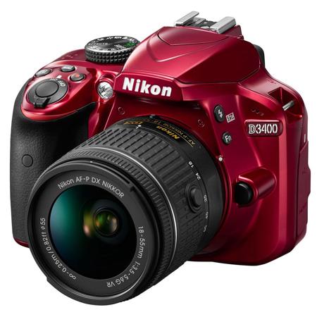 Nikon D3400 DSLR with 18-55mm DX VR Lens, Red - Adorama