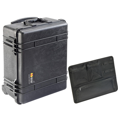 Pelican 1560 Watertight Wheeled Hard Case w/o Foam, Black,w/PC1569