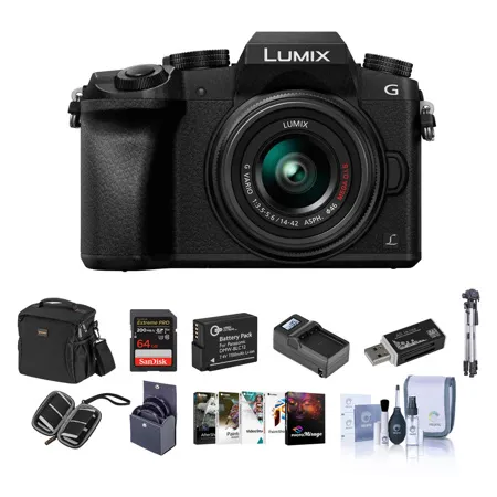 Panasonic LUMIX DMC-G7 Mirrorless Camera w/14-42mm Lens, Black