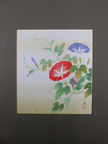 色紙絵 作者 【 屋代 一生 】 タイトル 【 朝顔 】 額縁のオーダー