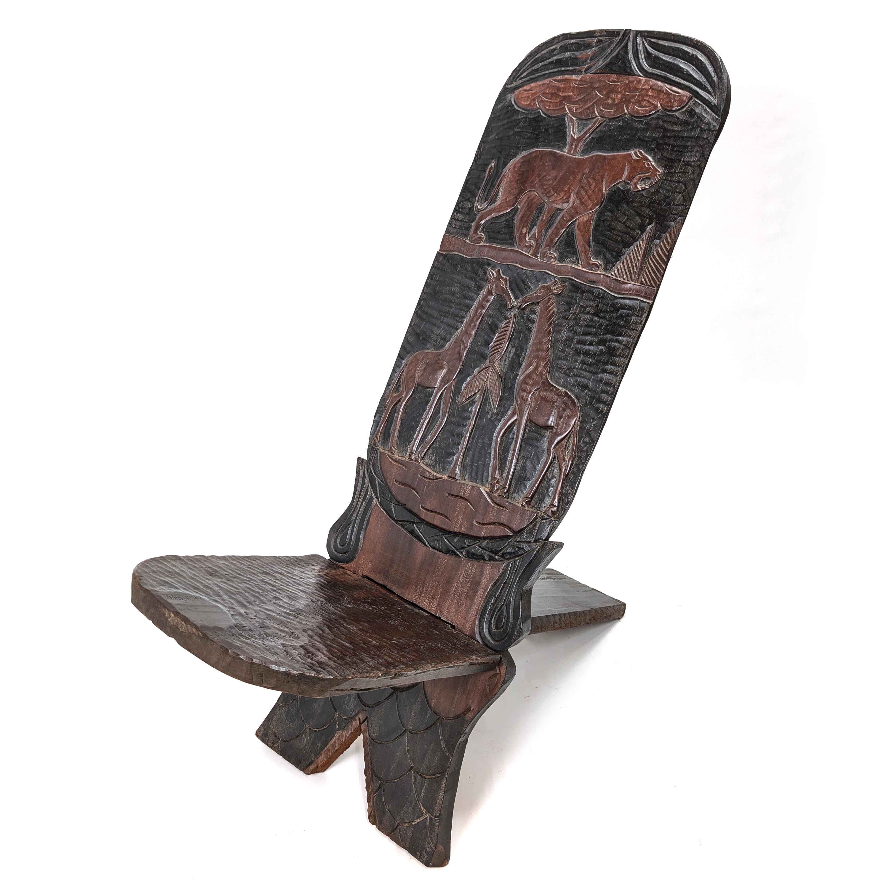 ギニア製2枚板大型椅子 アフリカの家具 （p703-32） - アフリカ雑貨店