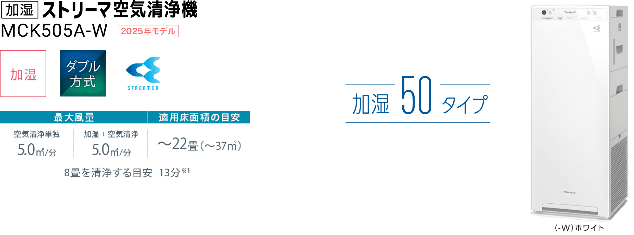 MCK505A 製品情報 | 空気清浄機 | ダイキン工業株式会社