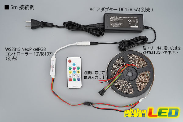 WS2815 12V NeoPixel RGB テープLED 60LED/m - akibaLED ピカリ館