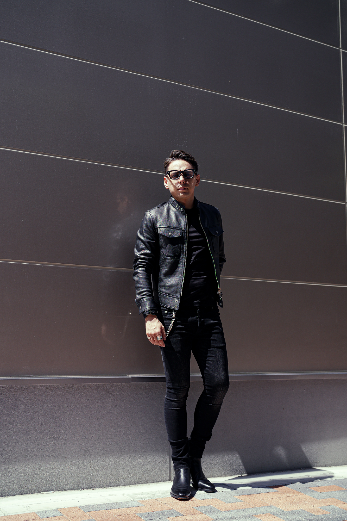 TOM FORD (トムフォード) GLOSSY GRAIN BIKER BLOUSON (グロッシー