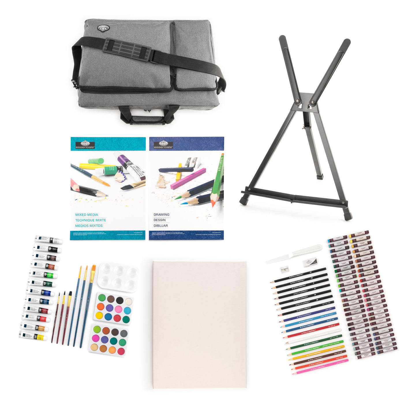 Essentials™ Mixed Media Travel Satchel Art Set with Easel, 164