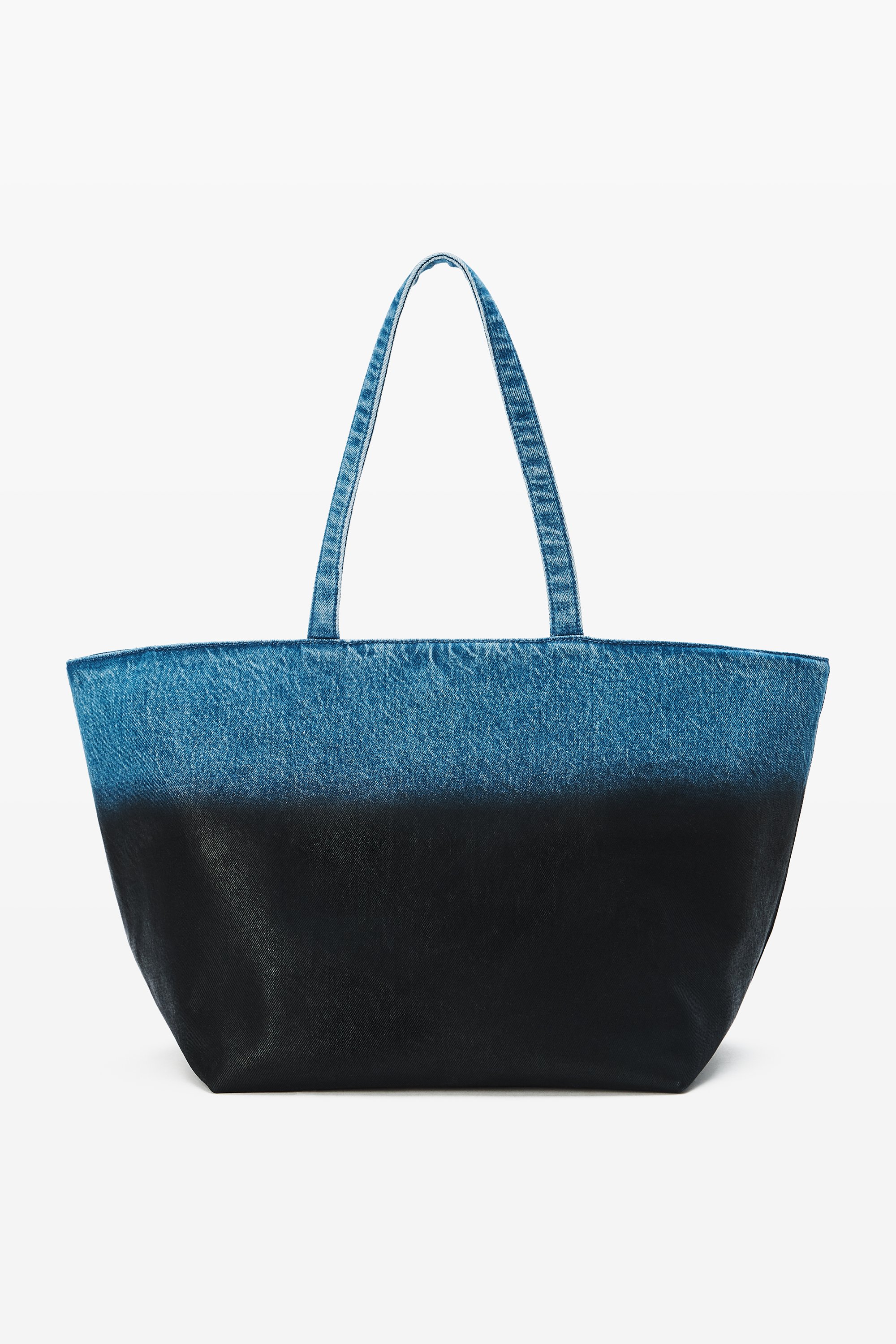 Denim Punch Large Tote in VINTAGE MARBLED BLUE / BLACK