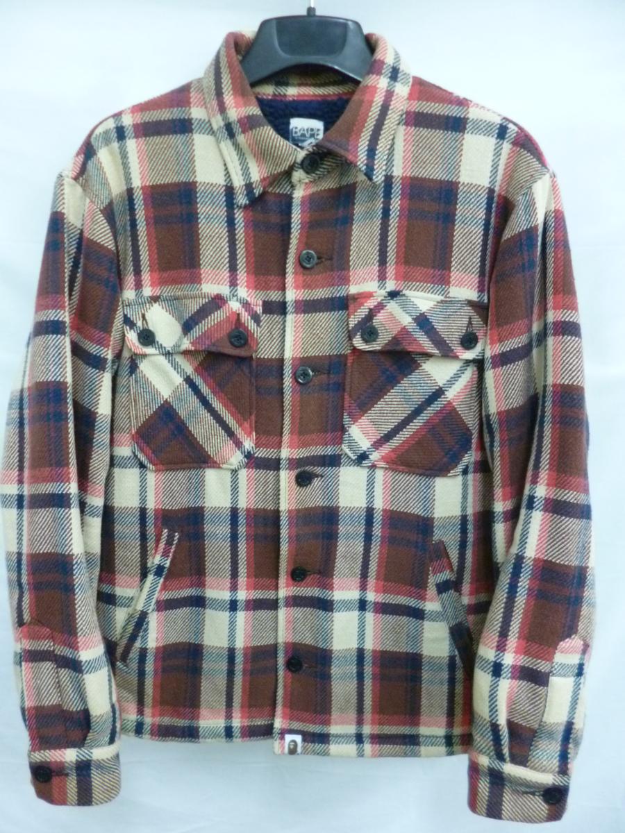 A BATHING APE エイプ ラブジェネ チェック ボアジャケット買取しま