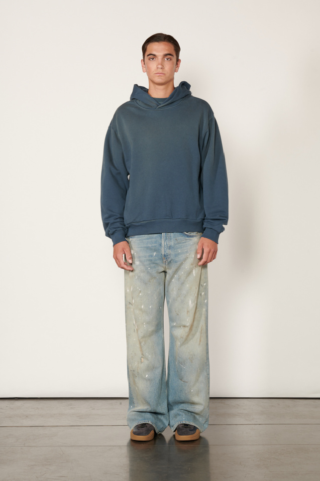 Acne Studios - Logo Hooded Sweater - Blue - allanjoseph