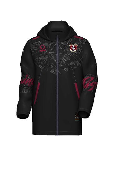 朝霞高校サッカー部 サッカー・フットサルブラック ベンチコート作成事例