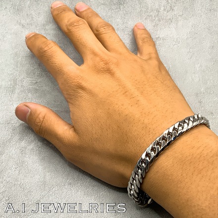 Pt850 喜平 6面カット ダブル ブレスレット 80g 21cm / Pt850 6cut