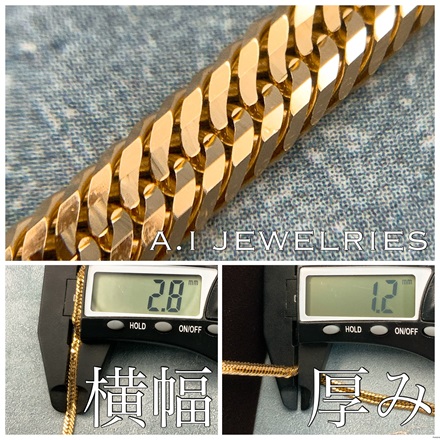 18金 12面カット トリプル ブレスレット 5g 19cm / K18 12cut triple