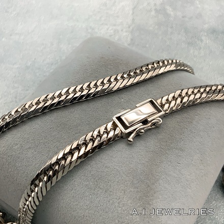 プラチナ850 12面カット トリプル ネックレス 60g 60cm / Pt850 12cut