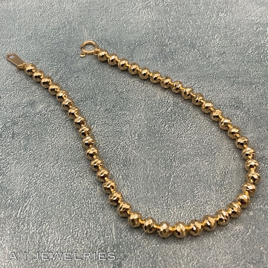 18金 4mm玉 シャンデリア ブレスレット 19cm / K18 Chandelier