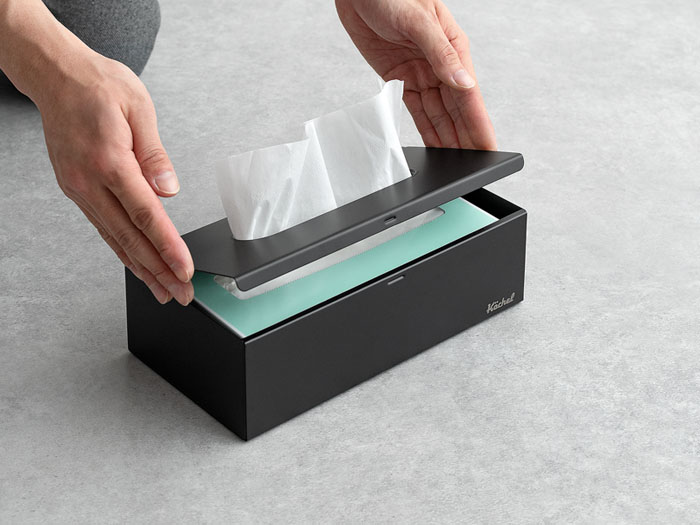 Kochel〔ケッヘル〕 2wayティッシュケース ブラック(マット仕上げ