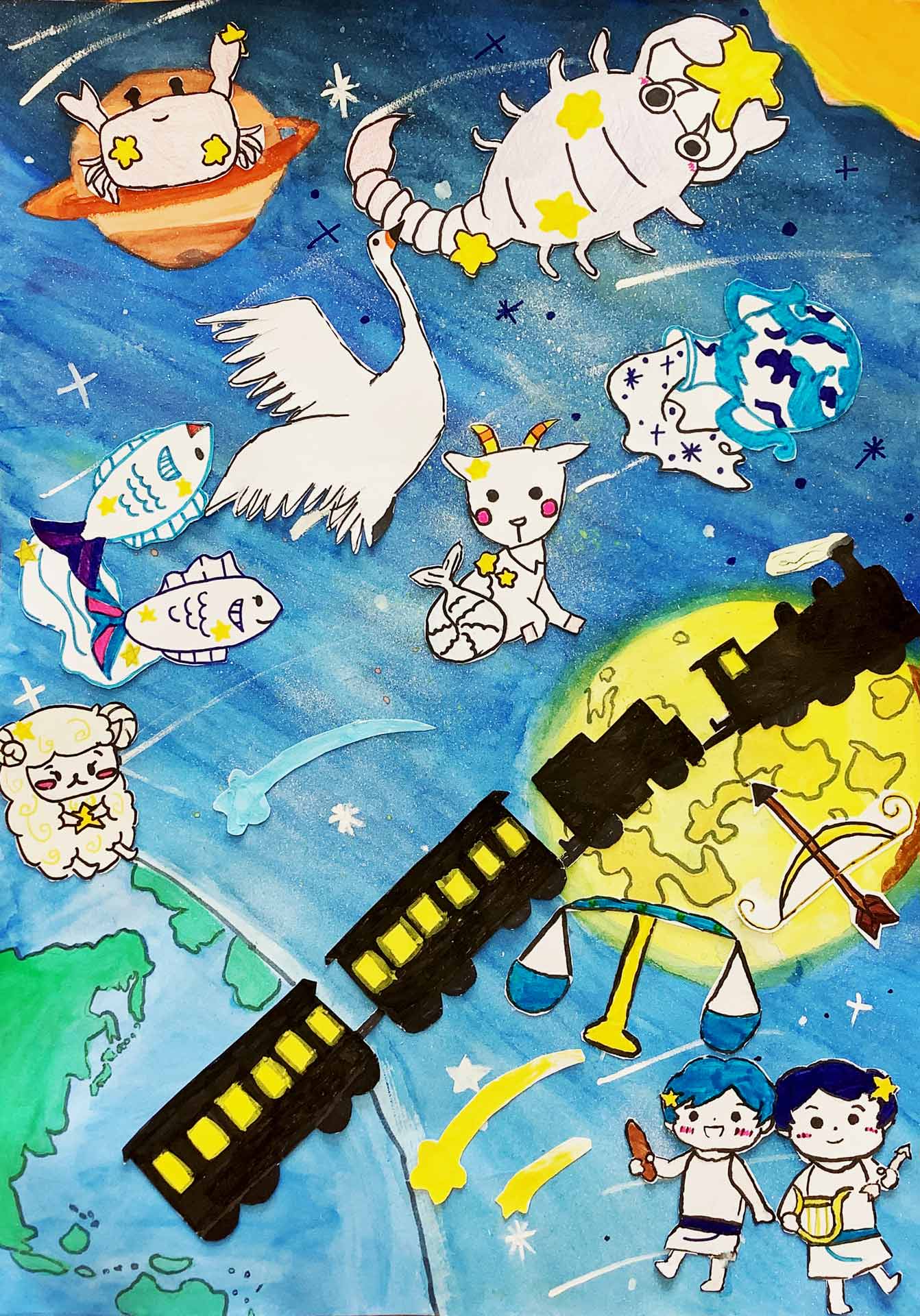 宇宙・私の夢」絵画展 (2025年) 小学6年生の作品 1 ぐんま天文台