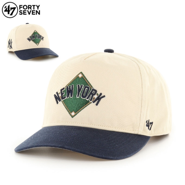 ヤンキース '47 キャップ ベースノック ヒッチ ナチュラル×ネイビー