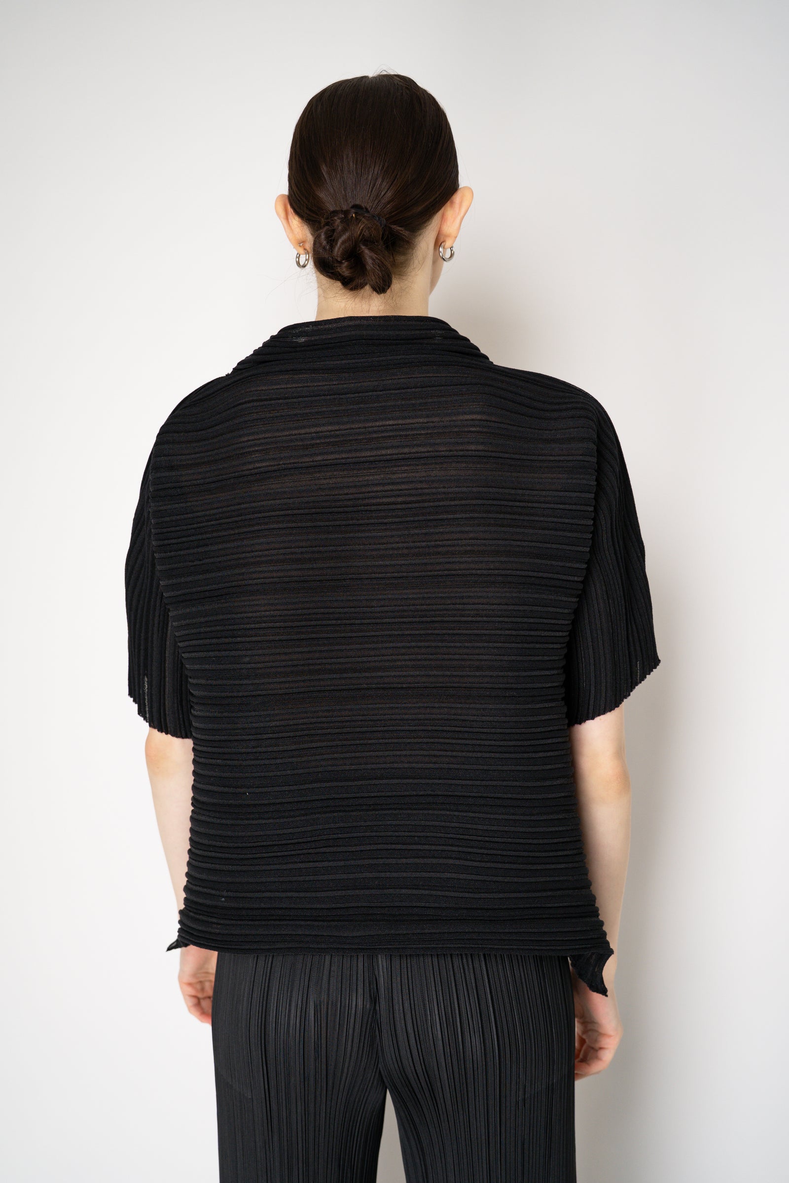 Pleats Please Issey Miyake Sheer Bounce Knit Short Sleeve Top in