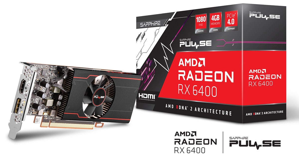 AMD RADEON RX 6400 グラフィックスを搭載するロープロファイル仕様の