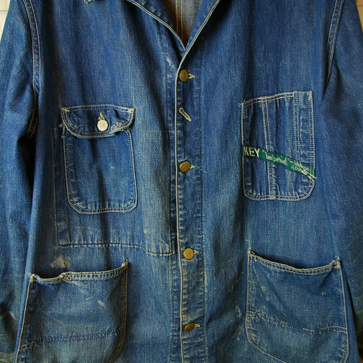 KEY】USA60sビンテージ古着OLDKEY-Imperial濃紺デニムカバーオール