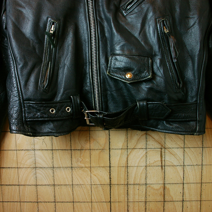 古着本革ブラックレザーライダースジャケット【FIRST Genuine Leather