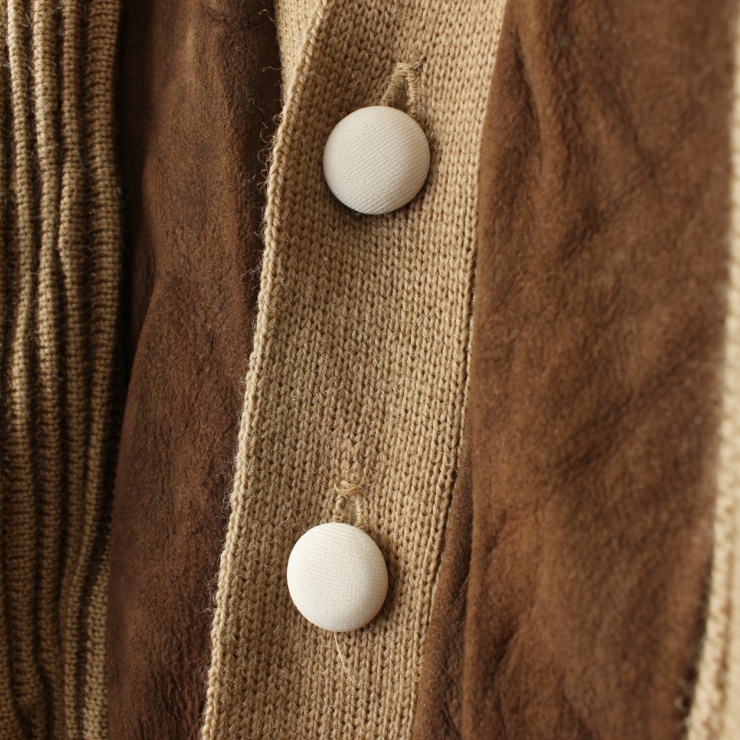 60s 70s USA Penney's TOWNCRAFT スウェードレザー 2PLYウールニット