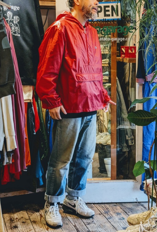 80s USA IZOD LACOSTE ラコステ ナイロン アノラックパーカー ハーフ