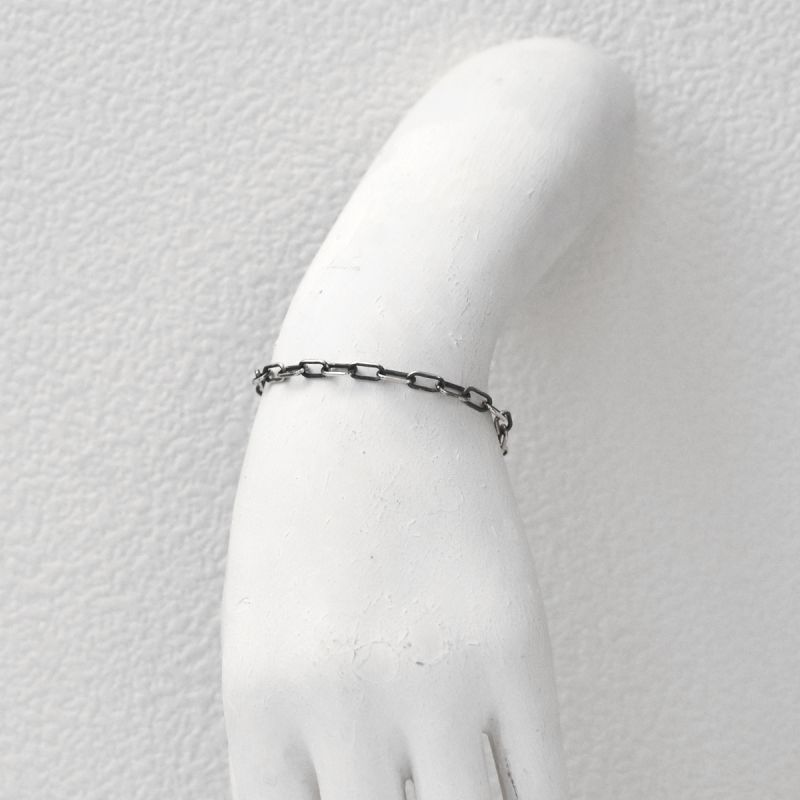 チェーン ブレスレット シルバー 925 フリーサイズ (燻し加工