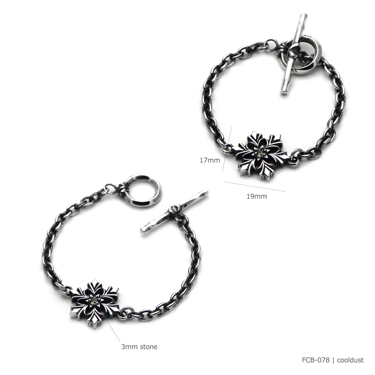雪の結晶 デザイン シルバー925 チェーン ブレスレット【cooldust