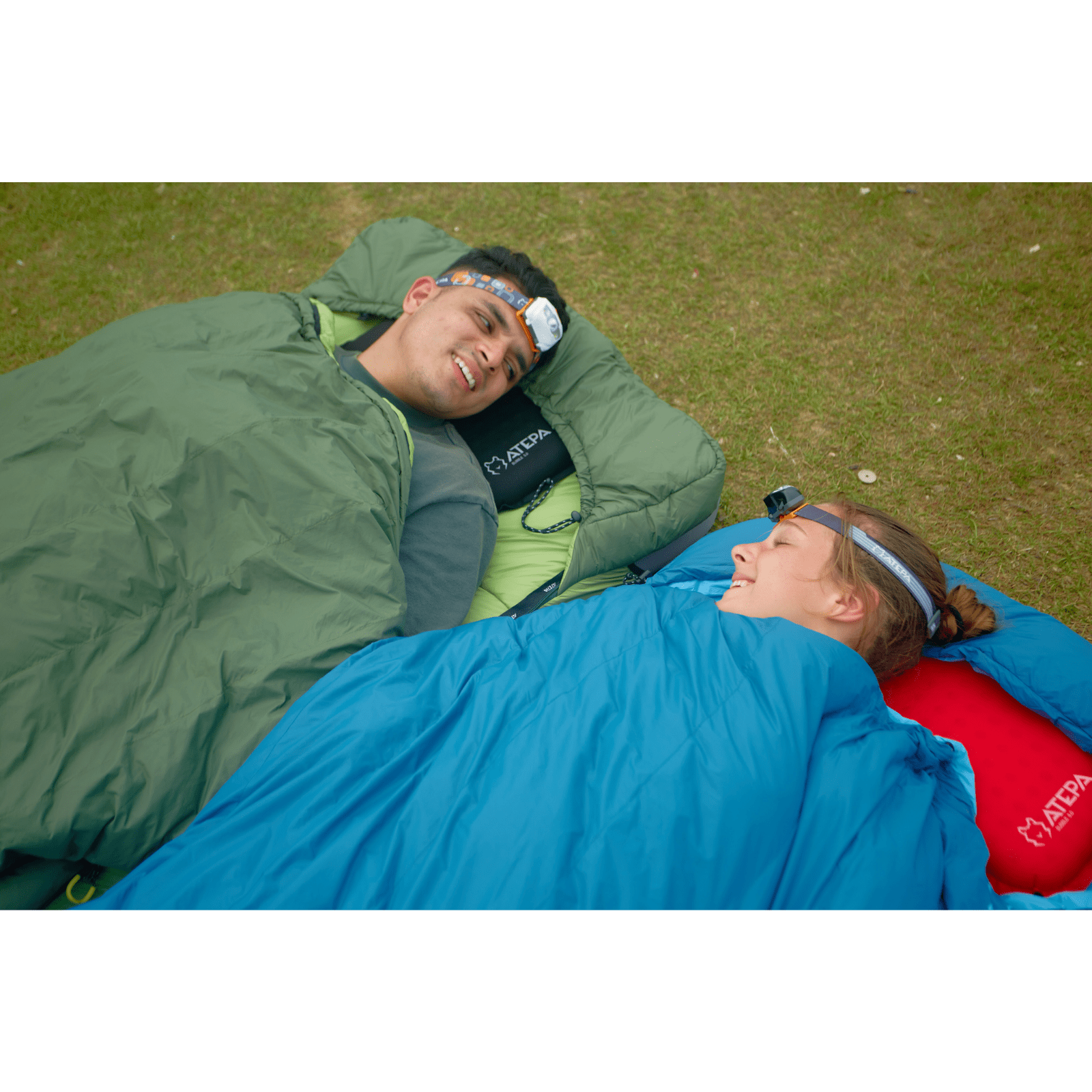 Atepa 3 in 1 Down Backpacking Sleeping Bag 44.6F to 10.4F Orange