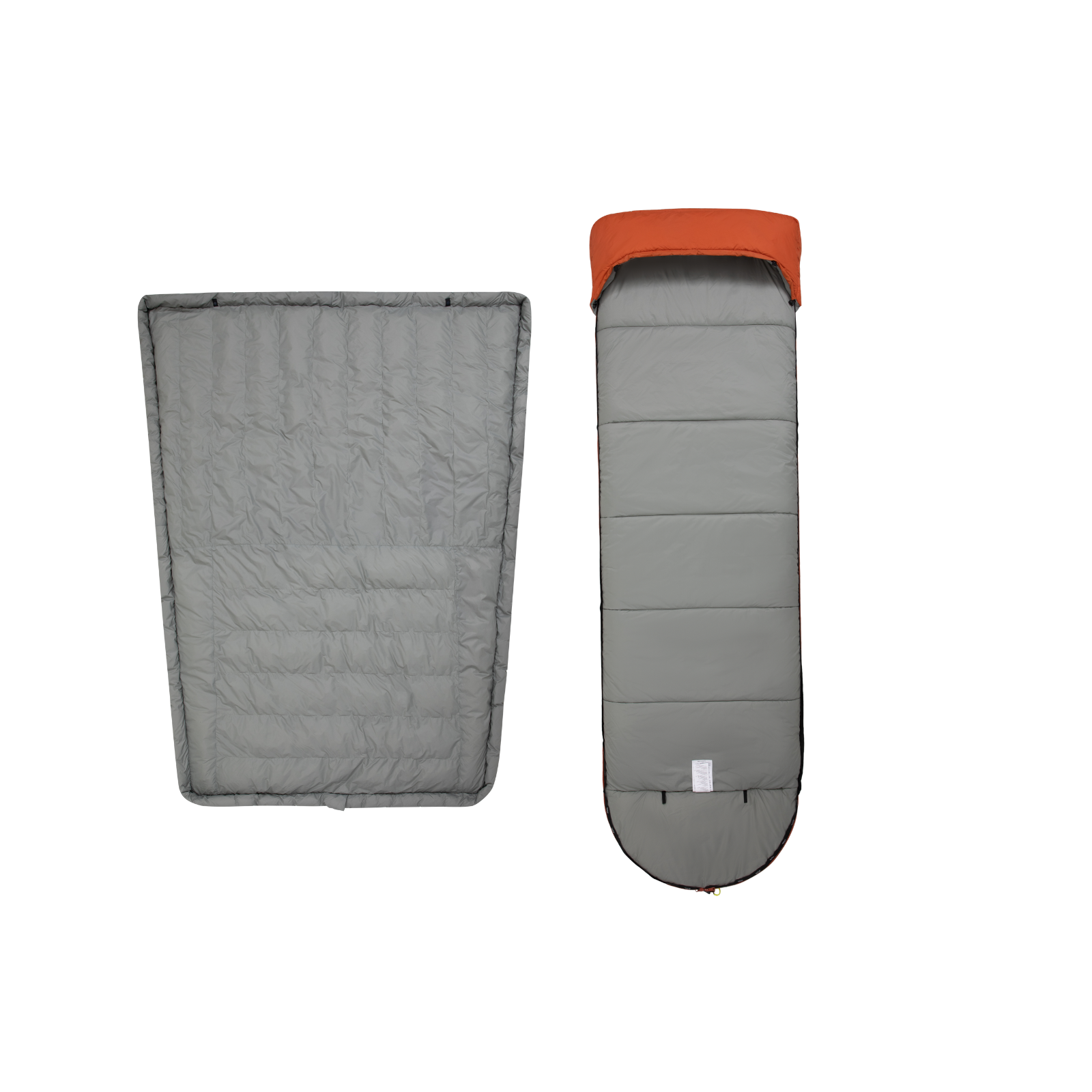 Atepa 3 in 1 Down Backpacking Sleeping Bag 44.6F to 10.4F Orange