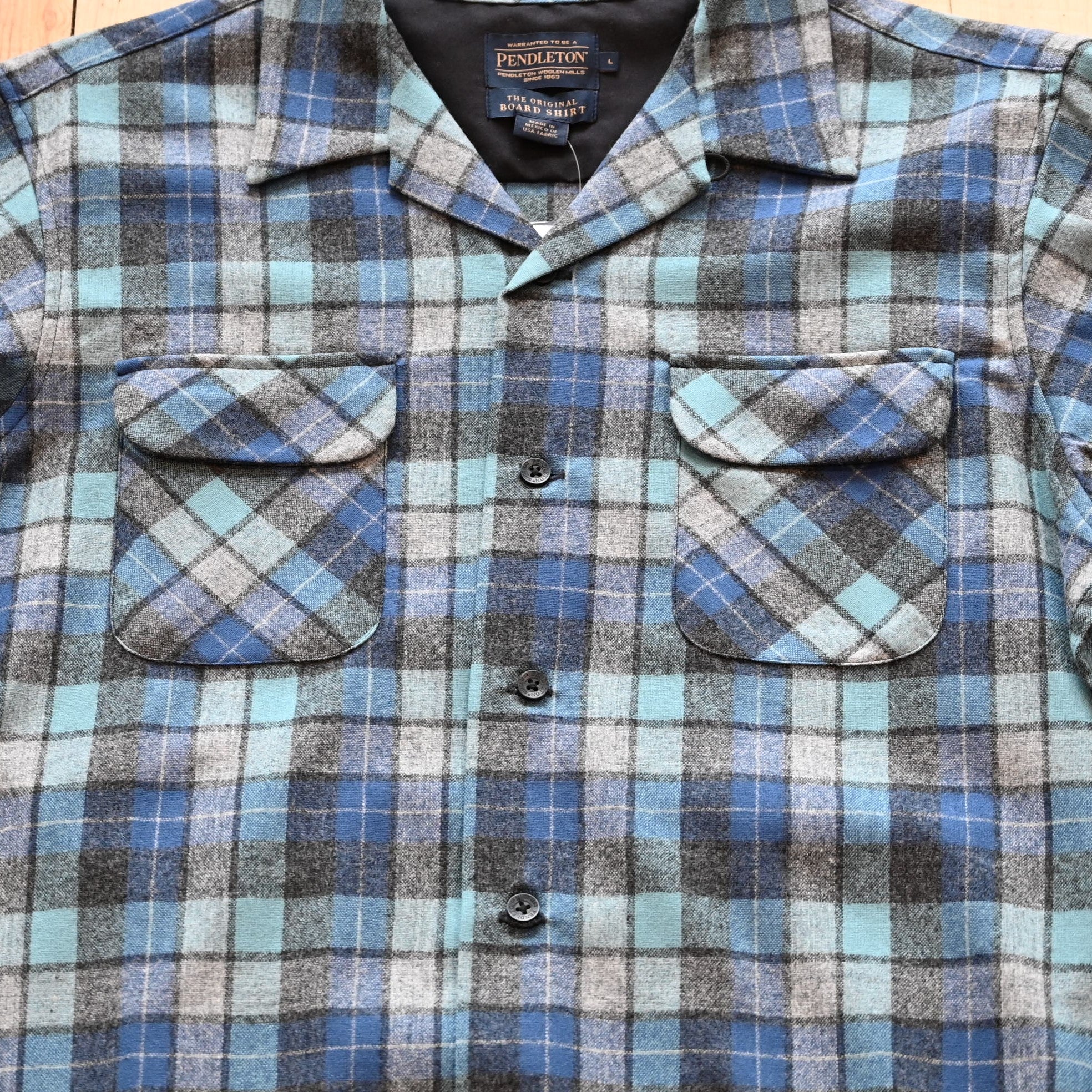 Pendleton – Men's Wool Board Shirt in Blue Original Soft Plaid