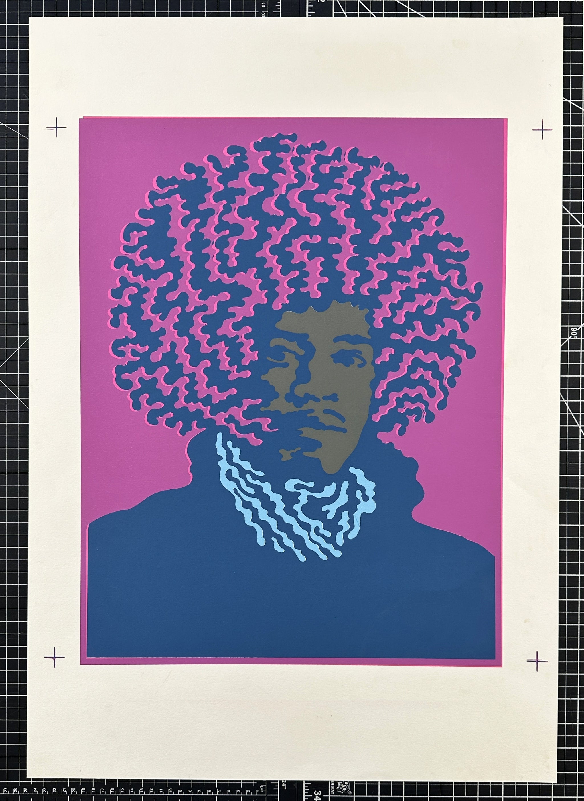 Jimi Hendrix by John Van Hamersveld, Original Poster - Authentic