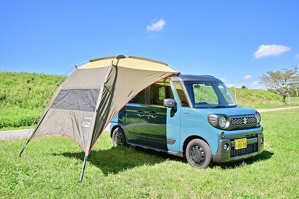 車中泊のお供に】スズキ純正カータープ スペーシア・ギアで検証