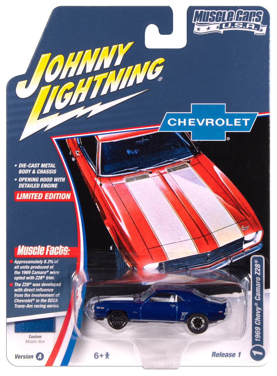 Johnny Lightning Muscle Cars 1969 Chevy Camaro Z28 (Metallic Blue