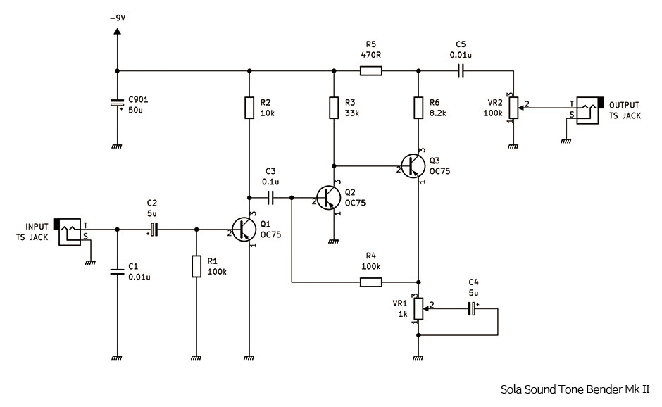 Sola Sound Tone Bender Mk II のクローン製作