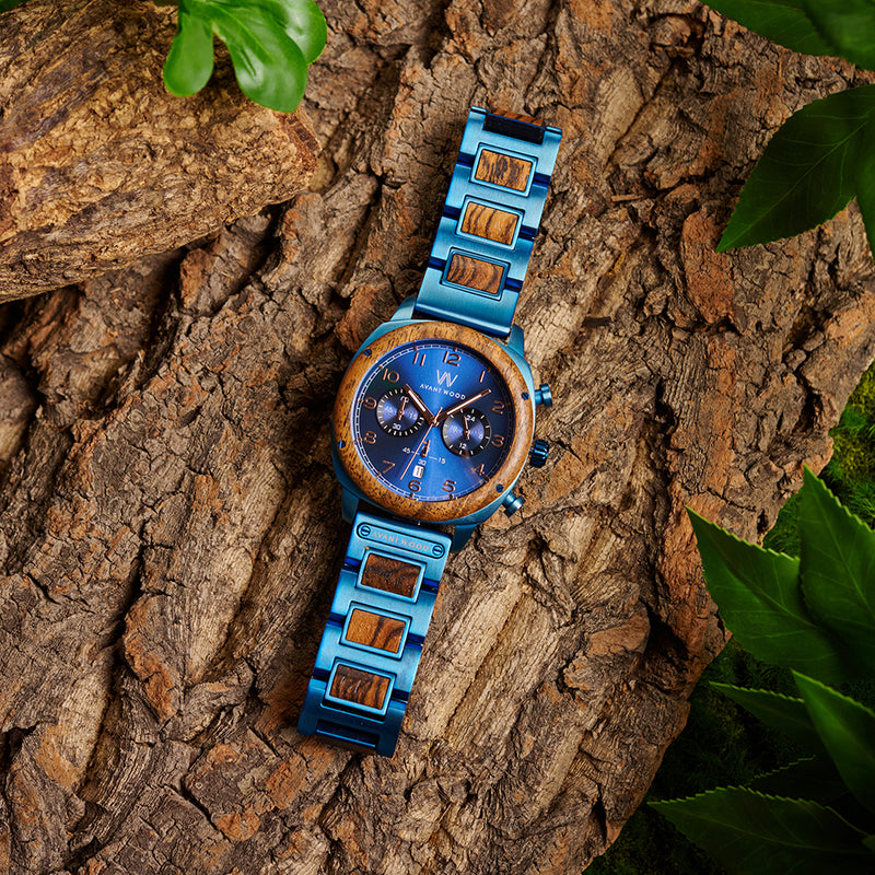 ROYAL BLUE - EXOTIC ZEBRA (44MM) – AVANTWOOD
