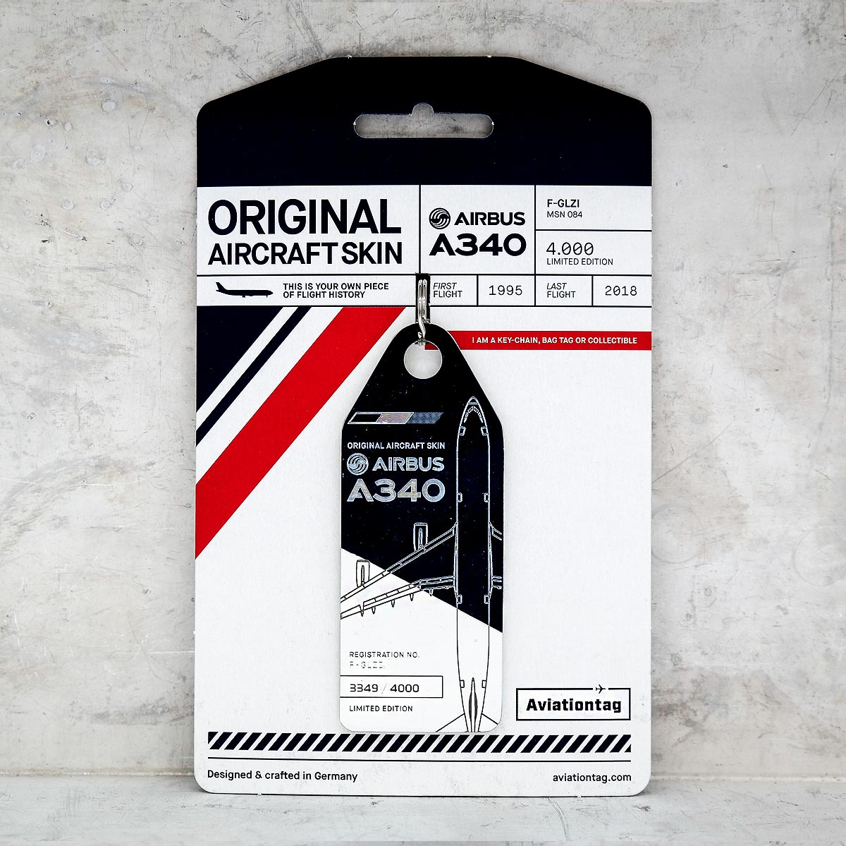 Aviationtag Airbus A340 Blue / White Aircraft Skin Tag (F-GLZI)