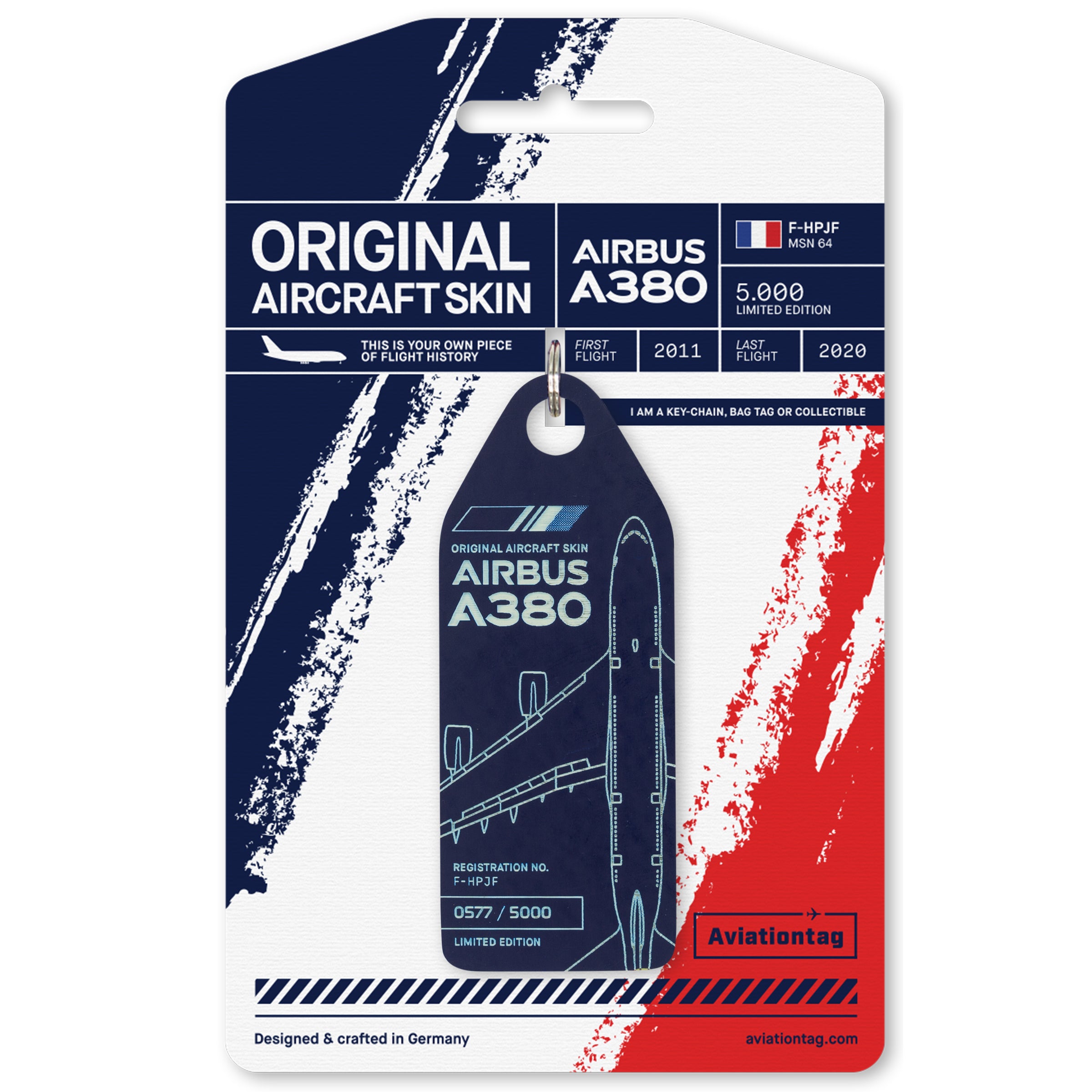 Aviationtag Airbus A380 - F-HPJF Edition Key-Chain and Bag-tag