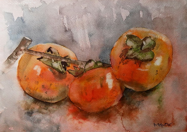 赤い屋根の別荘(水彩画 木製フレーム付き) 赤い屋根の別荘(水彩画 木製