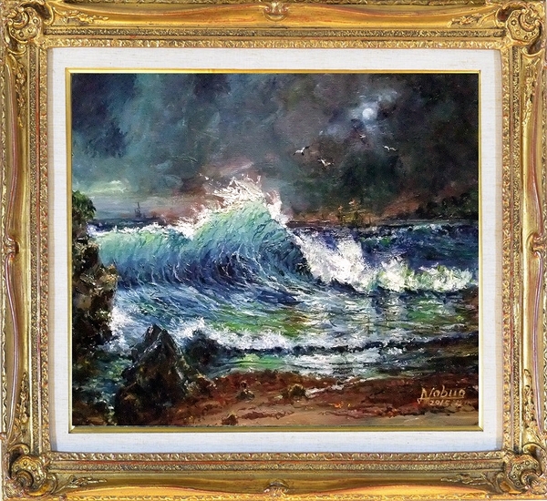 青緑色の海の岸辺」 by Rei10｜Artmeter｜暮らしを彩るアートが