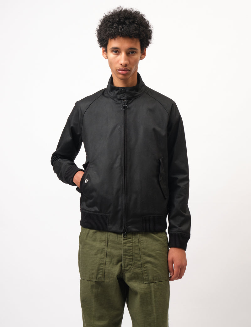 Barbour x Baracuta Porton G9 Wax Harrington Jacket - Black | Article.