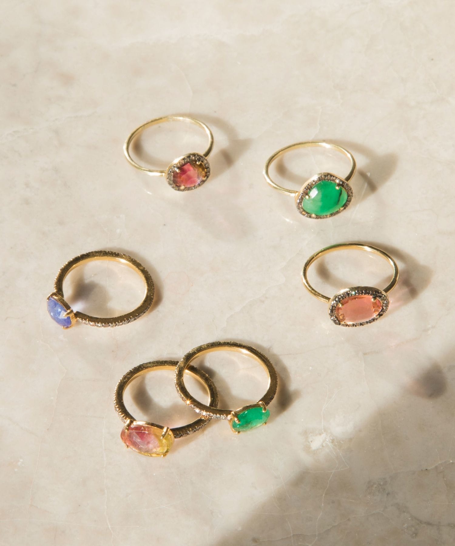 elafonisi] watermelon tourmaline pave diamonds eternity ring